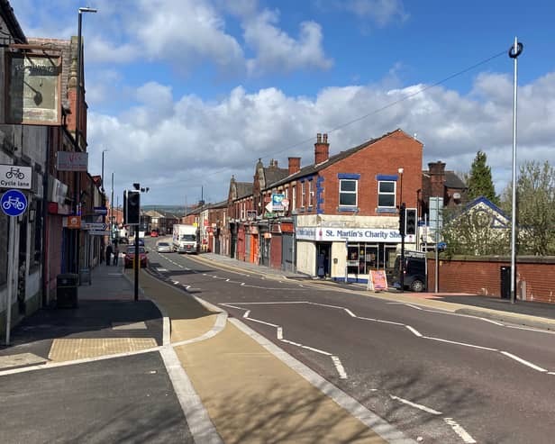 The new cycle lane running through Castleton village centre