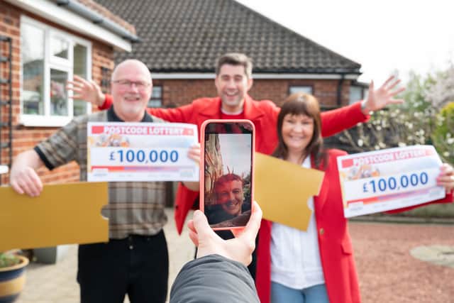 Joe Mellor gets the news he's won £100,000 on the People's Postcode Lottery 
