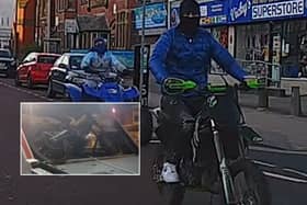 Masked men ride illegal e-bikes and quad bikes.