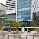 A tram on the Eccles to Media City UK line (Photo: TfGM)