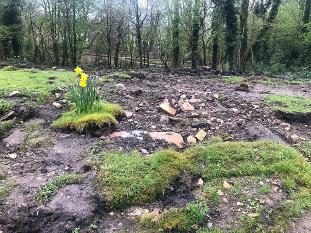 Devastation left at Pembroke Park in Littleborough after contractors left the site. Uploaded by George Lythgoe. Credit: Protect Pembroke Park group