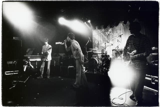 The Stone Roses performing live at the ICA in London in July 1989.   (Photo by Joe Dilworth/Avalon/Getty Images)
