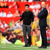 Manchester United manager Erik ten Hag and Arsenal manager Mikel Arteta. 