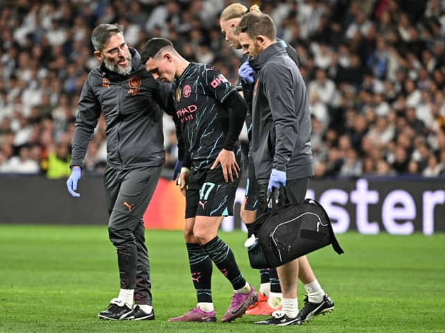 Phil Foden was replaced in the second half with an injury against Real Madrid