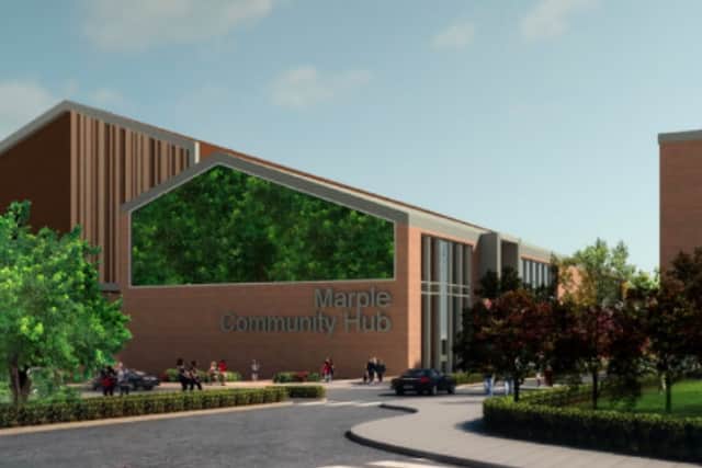 A CGI image of how the new Marple Community Hub would look 