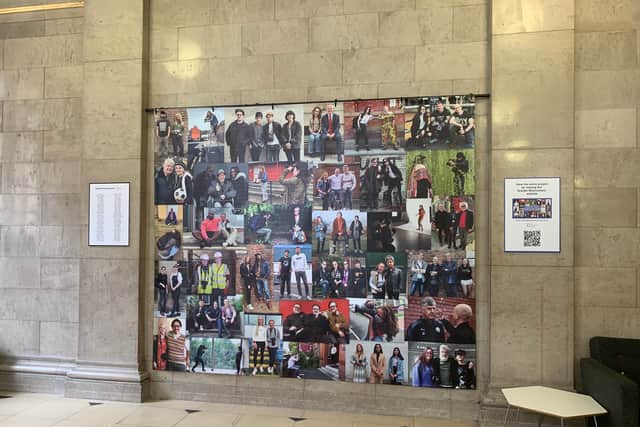 The students and their subjects at the Greater Mancunians exhibition