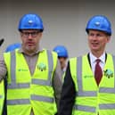 Gary Roden, left, with Chancellor Jeremy Hunt during the construction of Co-op Live