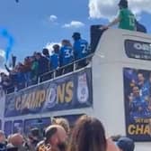 Stockport was packed with fans celebrating County's League Two title triumph