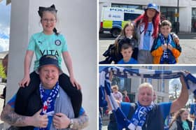 Stockport County fans at the club's champions parade after winning the League Two title 