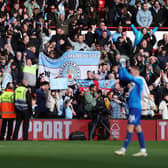 Manchester City fans at the City Ground on Sunday.
