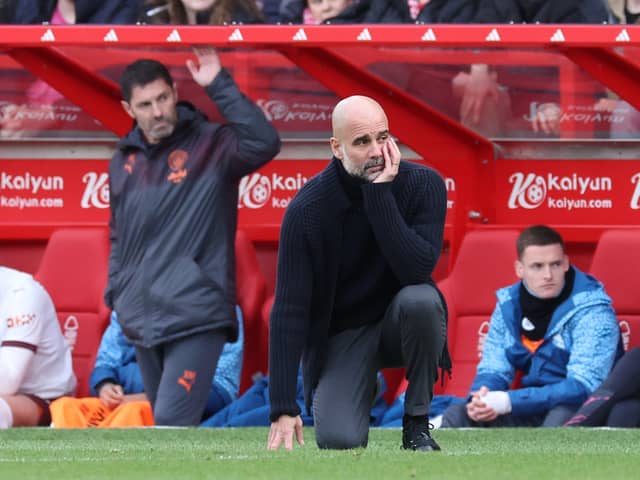 Pep Guardiola said the dry playing surface suited Nottingham Forest in Sunday's Premier League game.