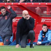 Pep Guardiola said the dry playing surface suited Nottingham Forest in Sunday's Premier League game.