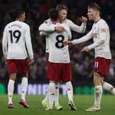 Scott McTominay celebrates scoring their second goal during the Premier League match between Aston Villa and Manchester United