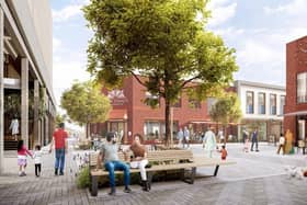 An artists impression of the new square in Stretford