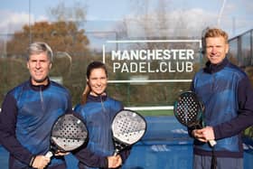 Manchester Padel Club Coaching team Leo Padovani, Rachel Thomas and David Thomas