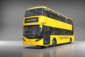 The new electric Bee Network buses ordered by Transport for Greater Manchester. Credit: Alexander Dennis