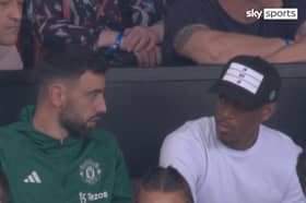 Bruno Fernandes sat alongside Anthony Martial for the Arsenal match