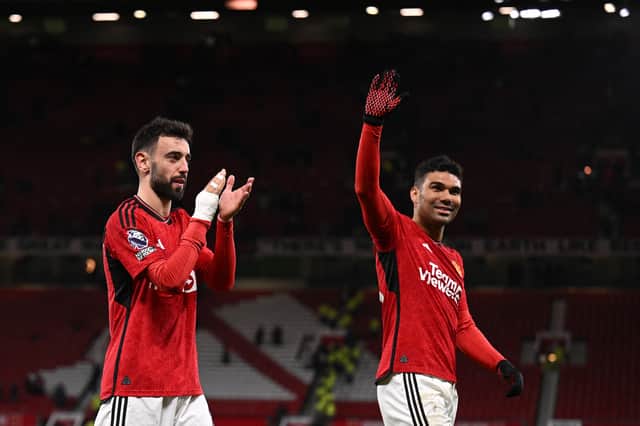 Bruno Fernandes Casemiro applaud the fans