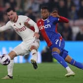 Mason Mount vies with Crystal Palace's French midfielder Michael Olise