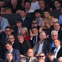 Andy Burnham with Sebastian Coe, Sir Keir Starmer, Sir Jim Ratcliffe and others at Manchester United's game against Arsenal 