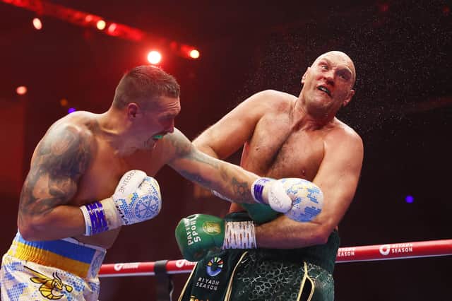 Oleksandr Usyk nearly stopped Tyson Fury in the ninth round in Riyadh. Picture: Getty Images 