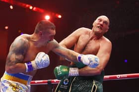 Oleksandr Usyk nearly stopped Tyson Fury in the ninth round in Riyadh. Picture: Getty Images 