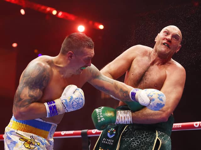 Oleksandr Usyk nearly stopped Tyson Fury in the ninth round in Riyadh. Picture: Getty Images 