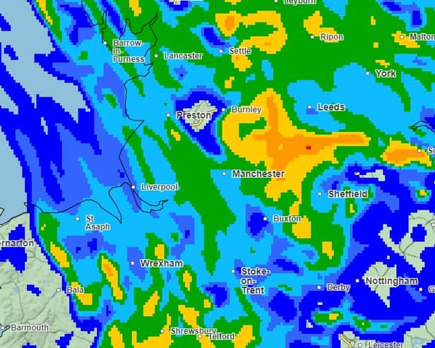 Manchester is set for torrential downpours on Wednesday. 
