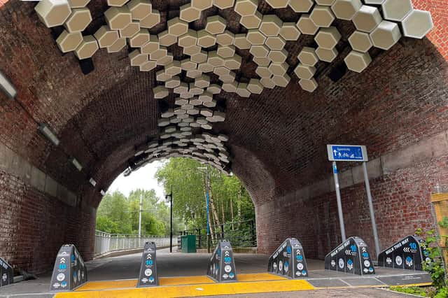 The beehive tunnel on the CityLink walking route between the Co-op Live arena and Manchester city centre.