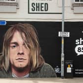 Kurt Cobain mural painted by Akse on the Bread Shed (Manchester, 2024) in collaboration with Headstock in support of mental health charity SHOUT
Credit: based on photo supplied by Mark Webb / Avalon
Mural supported by Skiddle