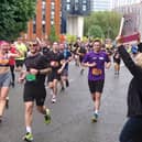 A runner gets the support they need during the Greater Manchester Run half marathon