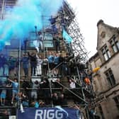 Some fans went to extreme lengths to get a good vantage point