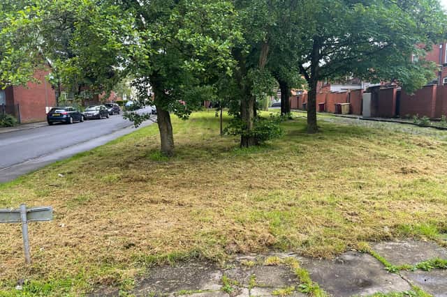 The tiny patch of land on Wapping Street in Halliwell in Bolton