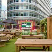 The Lawn Club’s giant screen ahead of the Euros and a big summer of sport