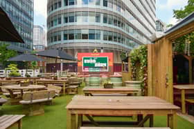 The Lawn Club’s giant screen ahead of the Euros and a big summer of sport