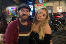 Kitty Hinde, 19, with her boyfriend Sam, 22. 