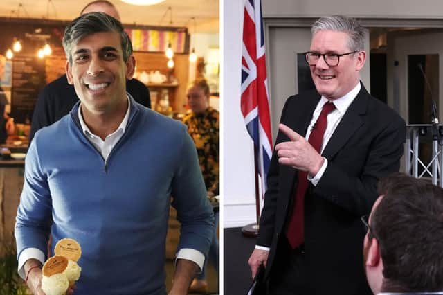 Rishi Sunak and Sir Keir Starmer on their respective visits to Bury over the last few days