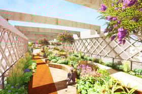 The 'Strawberry Garden' area as featured in the Vision for Castlefield Viaduct. Credit: BDP