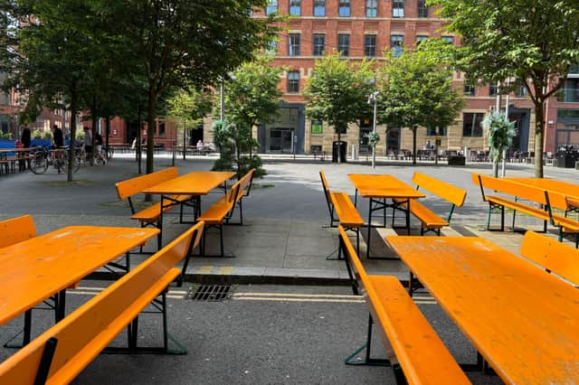 Empty tables in Ancoats 