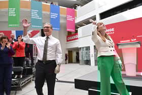 Sir Keir Starmer and Angela Rayner arrive ahead of the manifesto being launched 