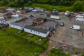 Aerial views of Crompton Lodge caravan park. 