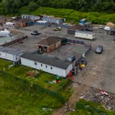 Aerial views of Crompton Lodge caravan park. 