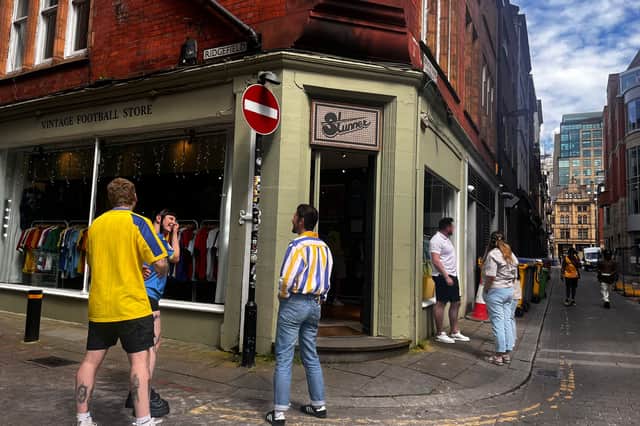 Stunner vintage football shirt shop in Manchester city centre.