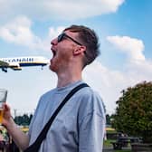 Fraser Davidson gobbles a plane at The Hangar at Manchester Airport.