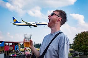 Fraser Davidson gobbles a plane at The Hangar at Manchester Airport.