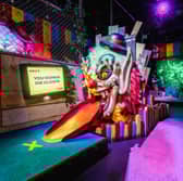 Crazy clowns were the order of the day on our trip to Junkyard Golf 