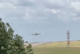 The Jet2 flight abandons its landing at Leeds Bradford Airport.