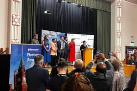Angela Rayner and the other candidates at the Ashton-under-Lyne General Election count.