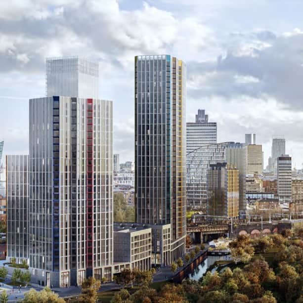 Manchester's skylines could soon be joined by hnew tower blocks as part of the Victoria Riverside development proposed by FEC and Manchester council.
