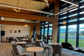 Inside the new look Aether private terminal at Manchester Airport.